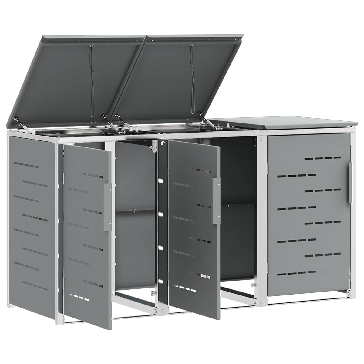 vidaXL Wheelie Bin Storage Stainless Steel Grey 6