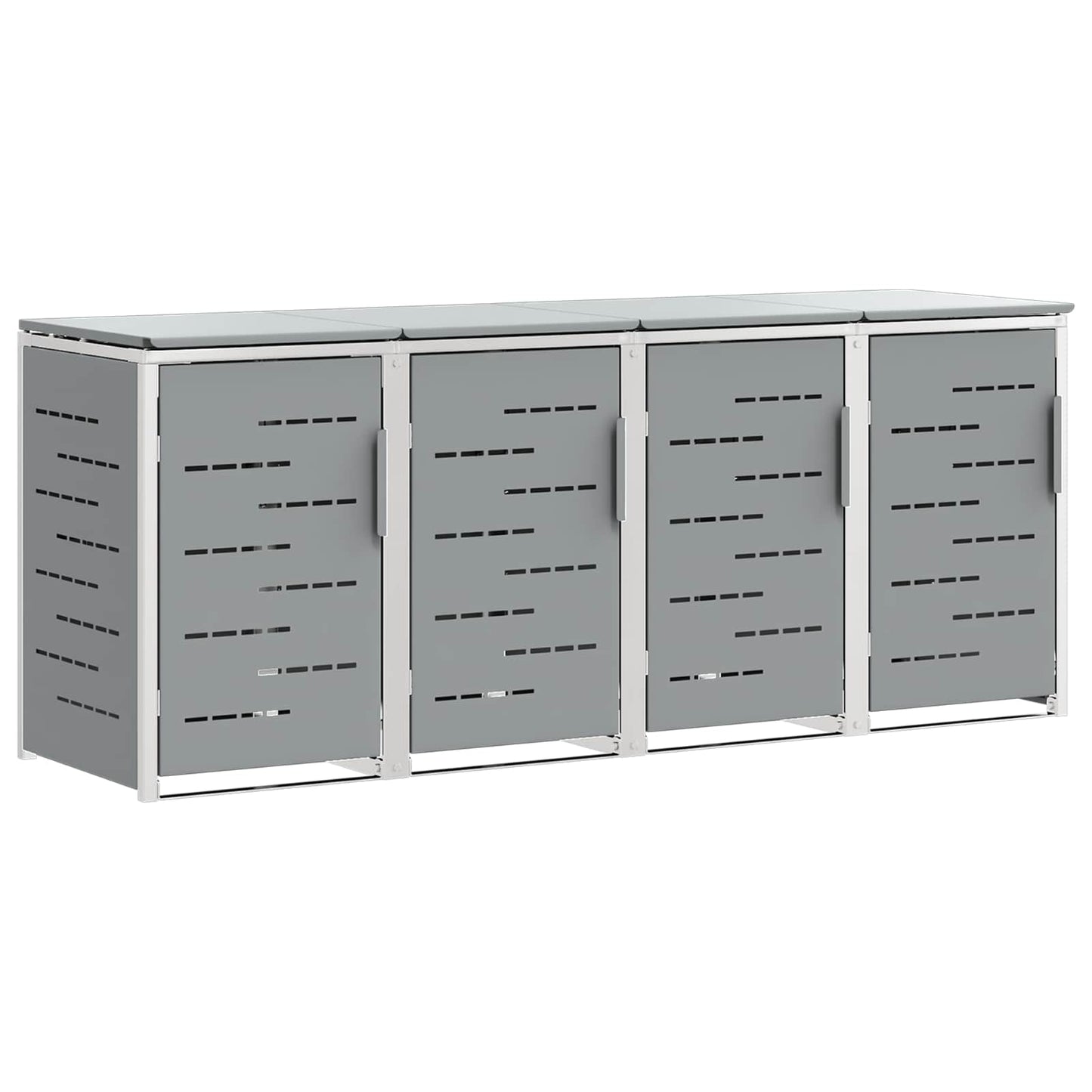 vidaXL Wheelie Bin Storage for 4 Bins 240L Stainless Steel Grey 2