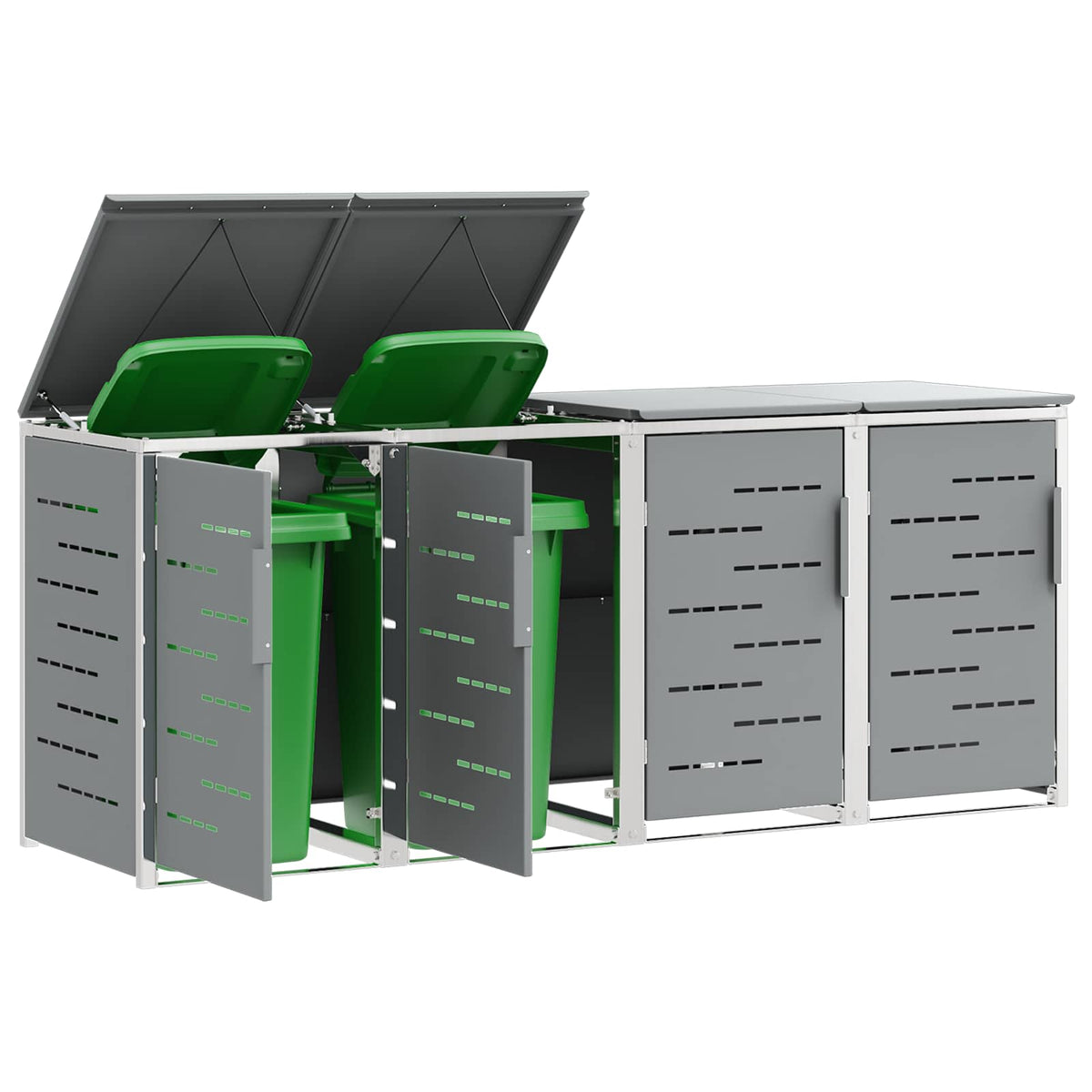 Wheelie Bin Storage for Bins 240L Stainless Steel Grey 4