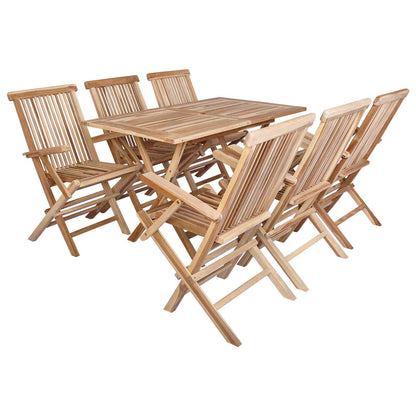 Garden Furniture Set 5 pcs Natural Solid Teak Wood with armrest