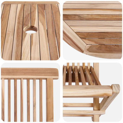 vidaXL Garden Furniture Set 7 pcs Natural Solid Teak Wood 6