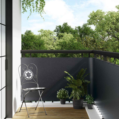 Balcony Screen 500x80 cm Poly Rattan Dark grey