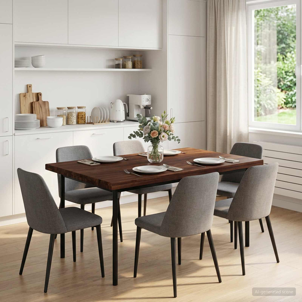 Table Top Dark Brown Rectangular Depth 80 cm 80 cm