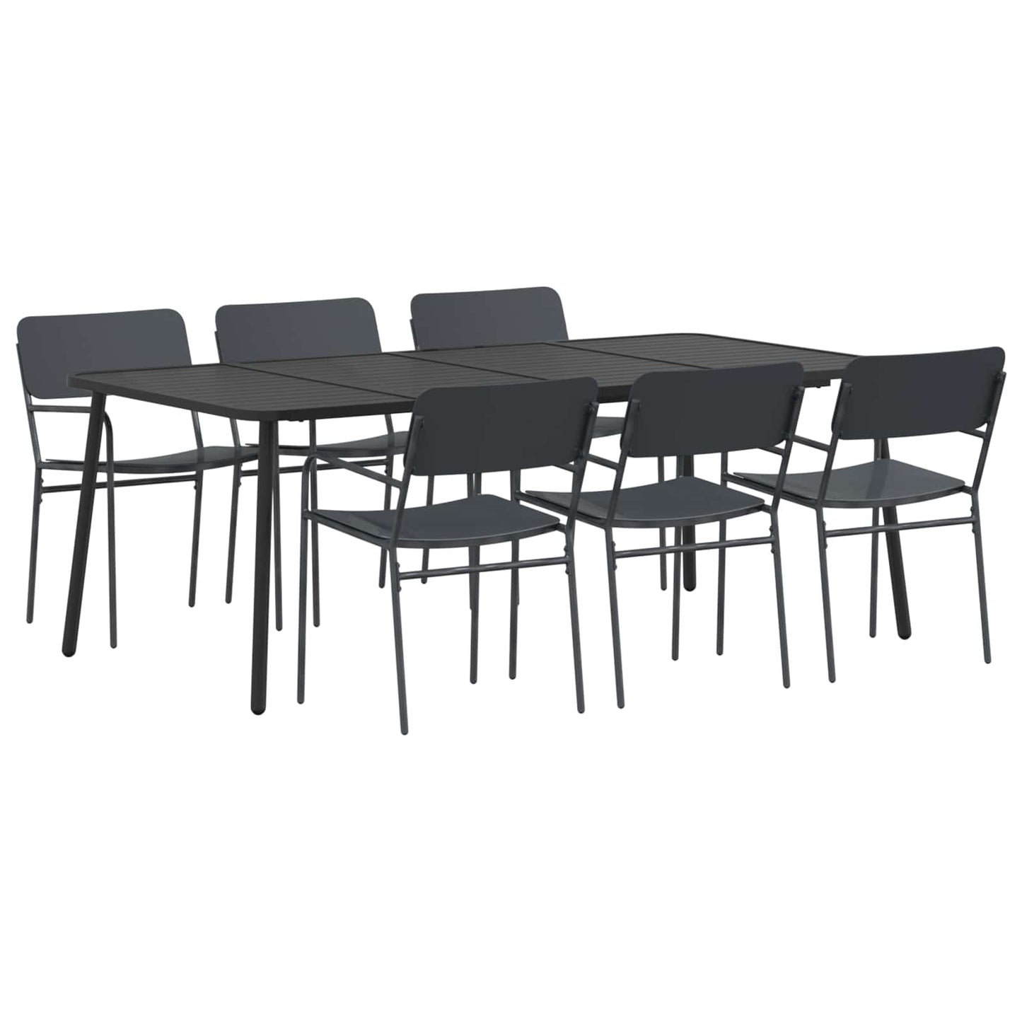 vidaXL Dining Set 7 pcs Anthracite Steel 2