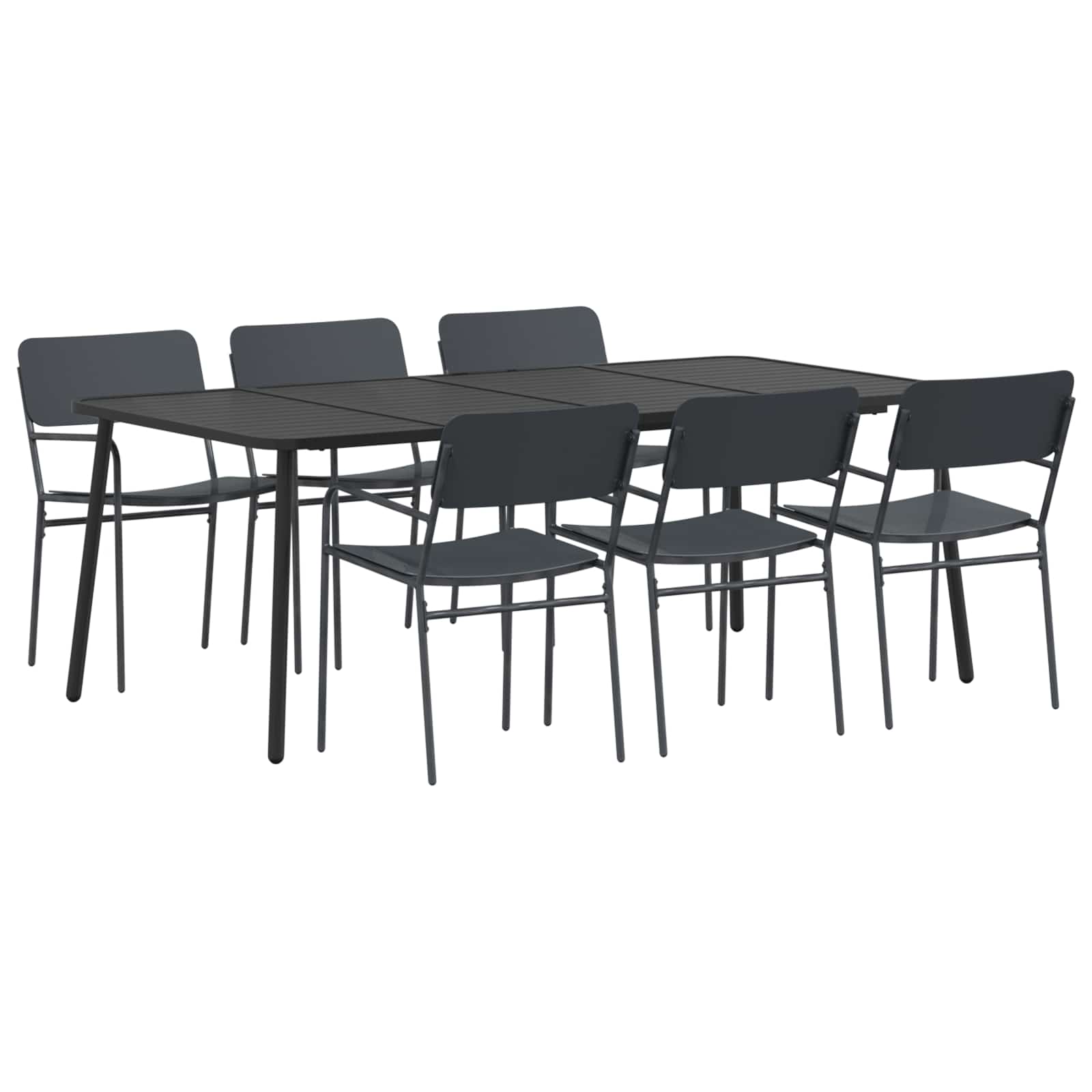 vidaXL Dining Set 7 pcs Anthracite Steel 2
