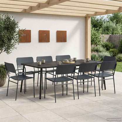 vidaXL Dining Set 9 pcs Anthracite Steel 1