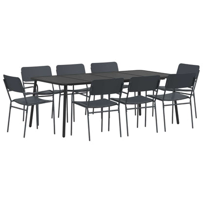 vidaXL Dining Set 9 pcs Anthracite Steel 2