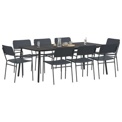 vidaXL Dining Set 9 pcs Anthracite Steel 3