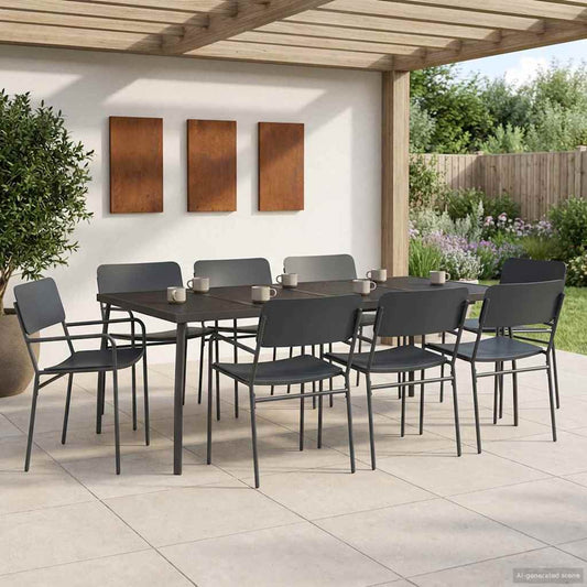 Dining Set 5 pcs Anthracite Steel 6-seater