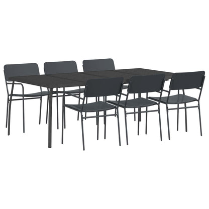 Dining Set 5 pcs Anthracite Steel 6-seater