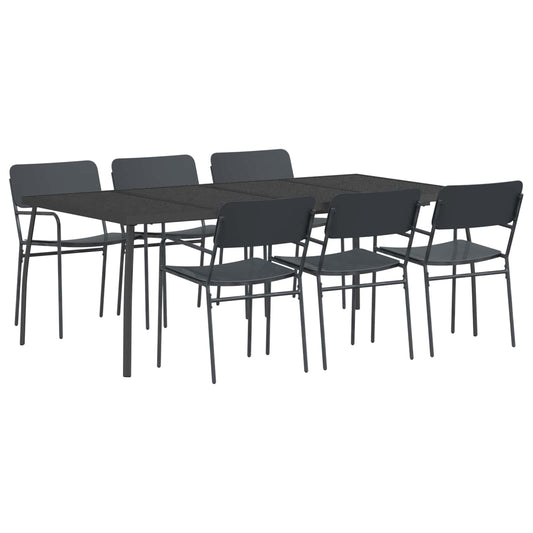 Dining Set 5 pcs Anthracite Steel 6-seater