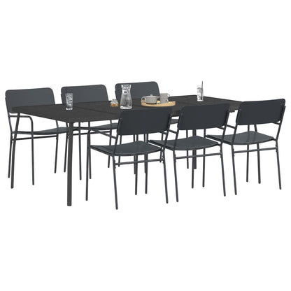 Dining Set 5 pcs Anthracite Steel 6-seater