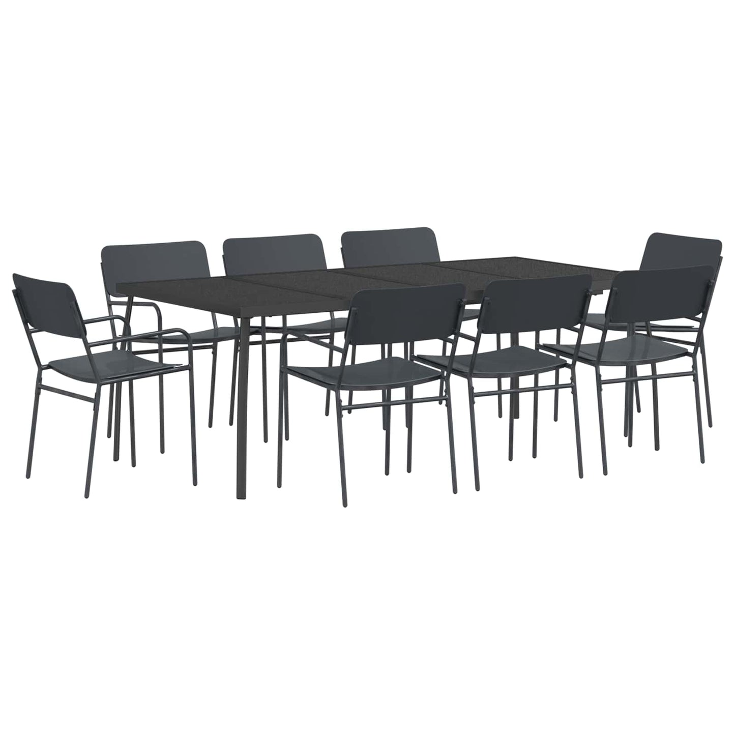 vidaXL Dining Set 9 pcs Anthracite Steel 2