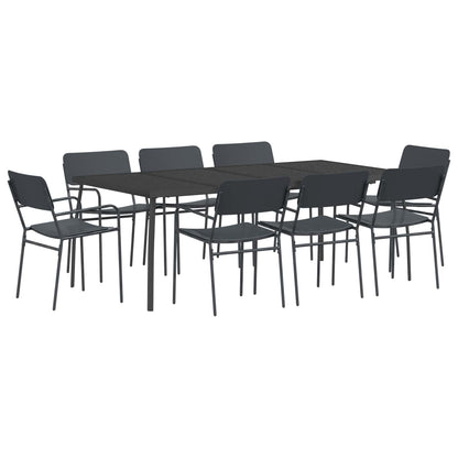 vidaXL Dining Set 9 pcs Anthracite Steel 2