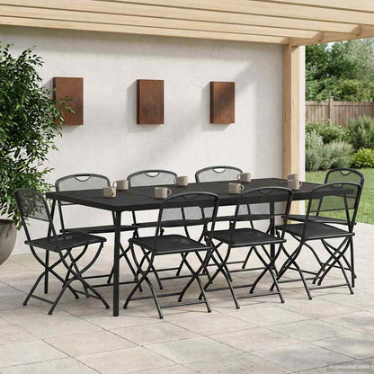 vidaXL Outdoor Furniture Set 9 pcs Anthracite Iron and Steel 1
