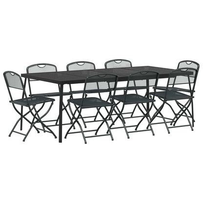 vidaXL Outdoor Furniture Set 9 pcs Anthracite Iron and Steel 2