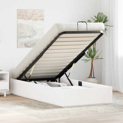 vidaXL Ottoman Bed Frame with Storage Length 200 cm White