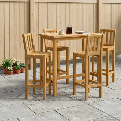 vidaXL Outdoor Bar Set 5 pcs Untreated Solid Teak Wood 1