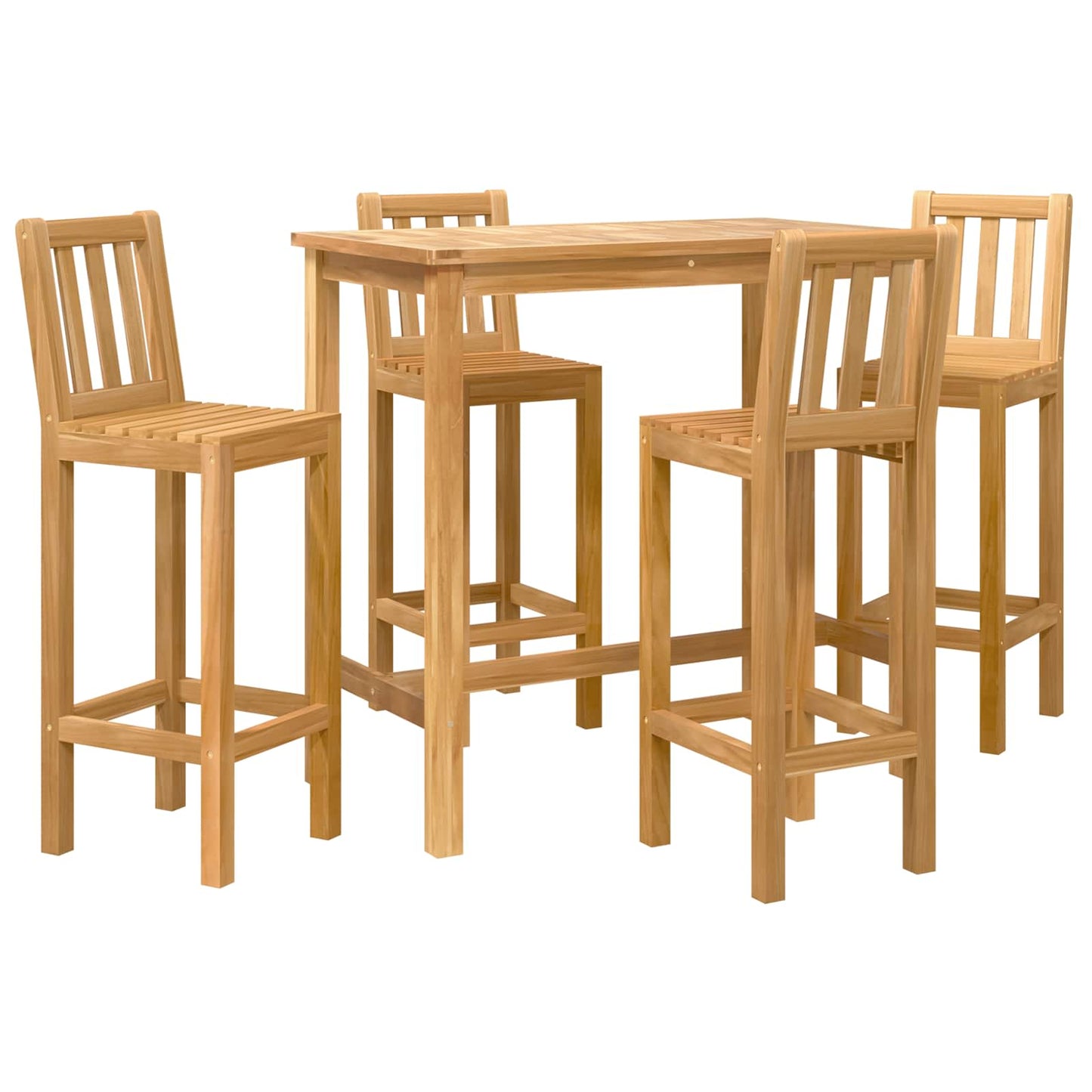vidaXL Outdoor Bar Set 5 pcs Untreated Solid Teak Wood 2