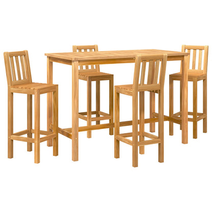 vidaXL Outdoor Bar Set 5 pcs Natural Solid Teak Wood 2