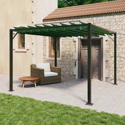 vidaXL Gazebo with Louvered Roof 3 x 3 x 2.14 m Green 1