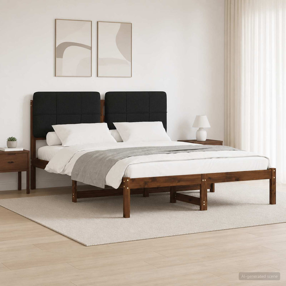 vidaXL Bed Frame with Upholstered Headboard Length 200 cm Width 140 cm