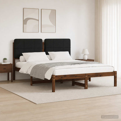 Bed Frame Upholstered Headboard Length Width Dark brown black