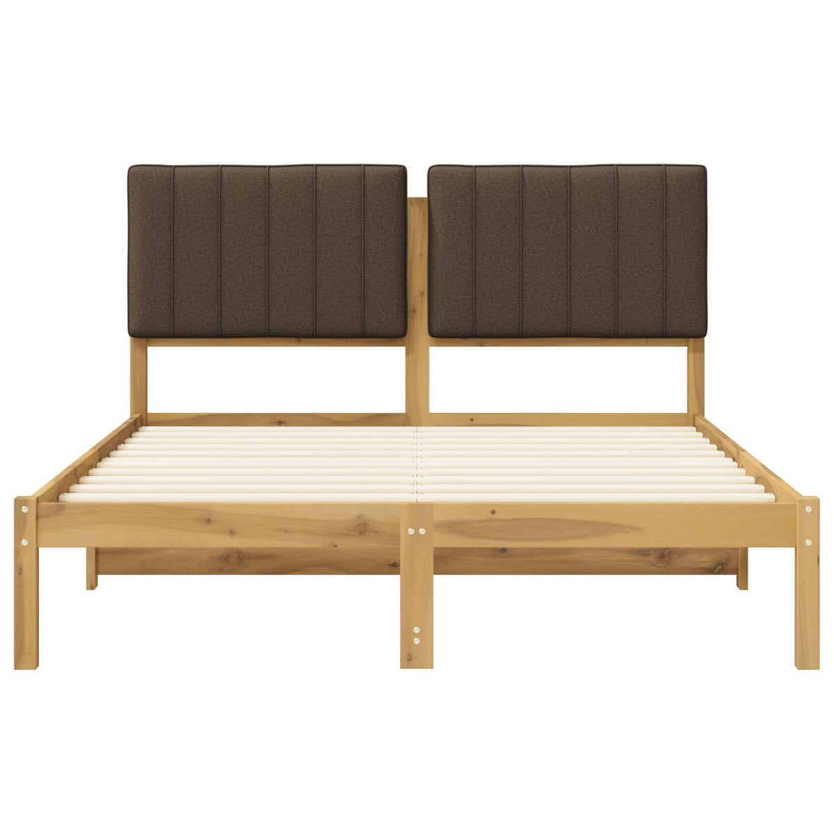 Bed Frame with Upholstered Headboard Length 200 cm Whitewash and Taupe 160 cm