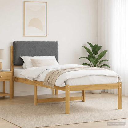 Bed Frame with Upholstered Headboard Whitewash and light grey 90 cm 200 cm