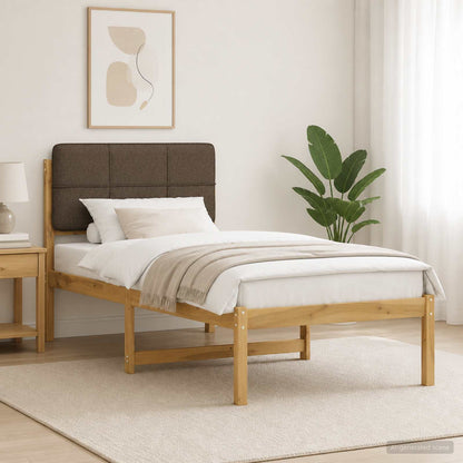 Bed Frame with Upholstered Headboard Whitewash and taupe 90 cm 200 cm