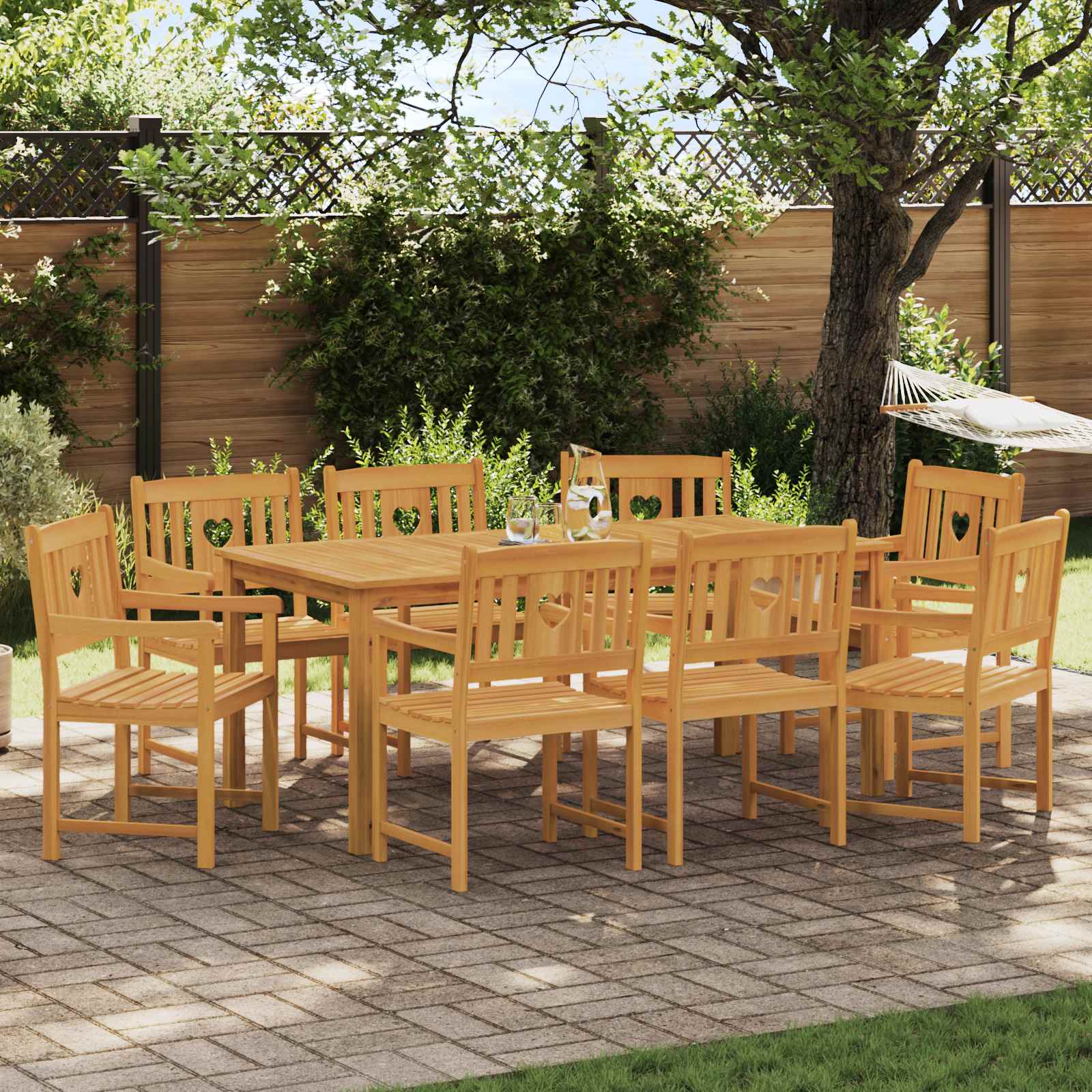 vidaXL Garden Chairs 8 pcs Natural Solid Acacia Wood 1
