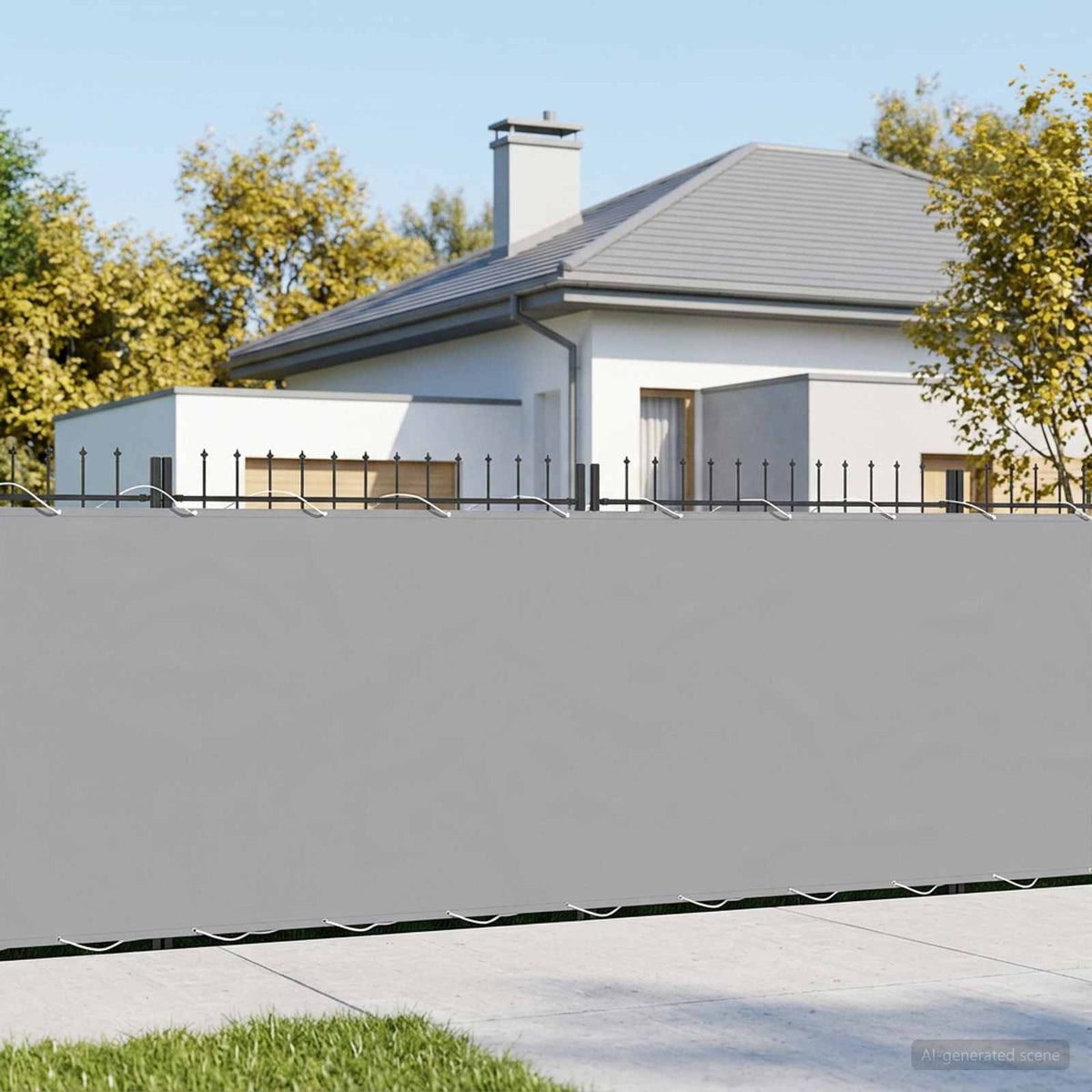 Balcony Privacy Screen 180 x 800 cm Fabric with PU Coated Light grey