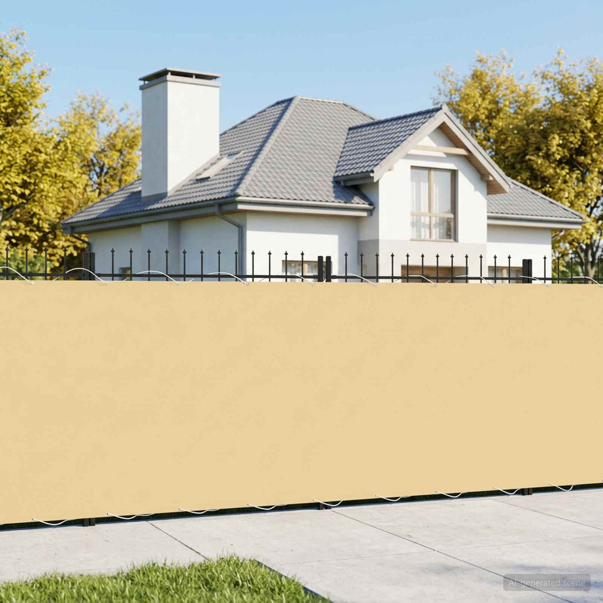 Balcony Privacy Screen 180 x 1000 cm Polyester Sand