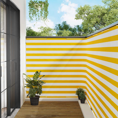 Balcony Privacy Screen 150 x 1000 cm Fabric with PU Coated Yellow and white