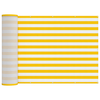 Balcony Privacy Screen 180 x 1000 cm Polyester Yellow and white