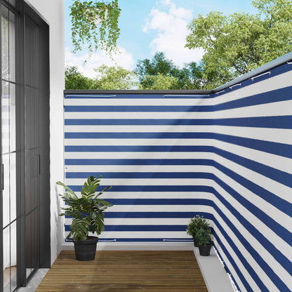 Balcony Privacy Screen 150 x 1000 cm Fabric with PU Coated Blue and white