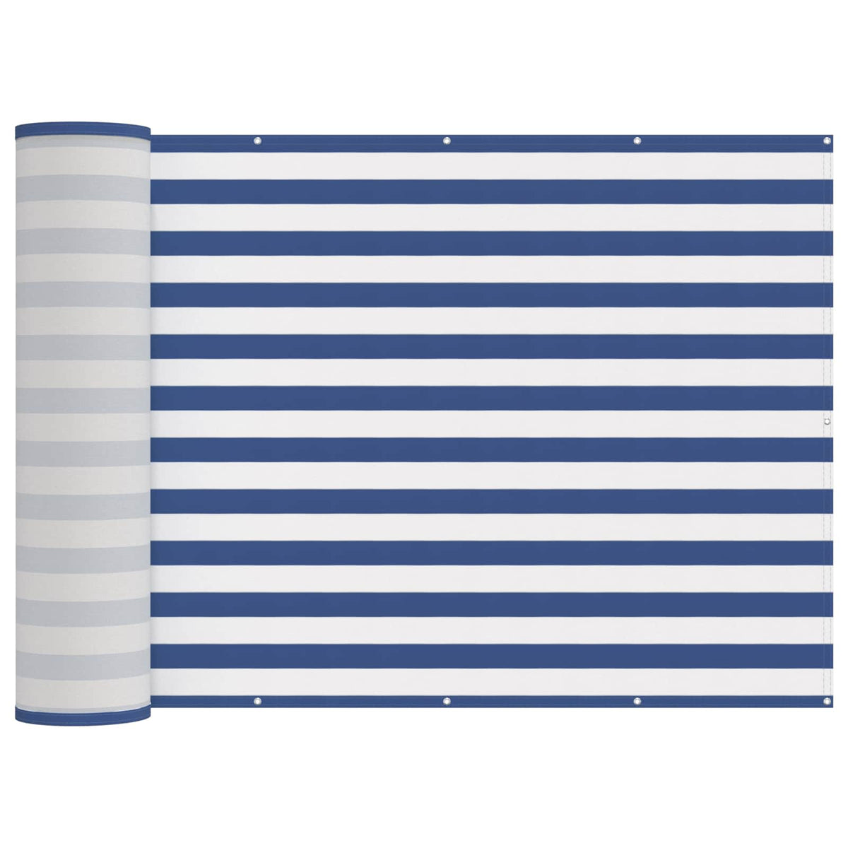 Balcony Privacy Screen 200 x 1000 cm Fabric with PU Coated Blue and white