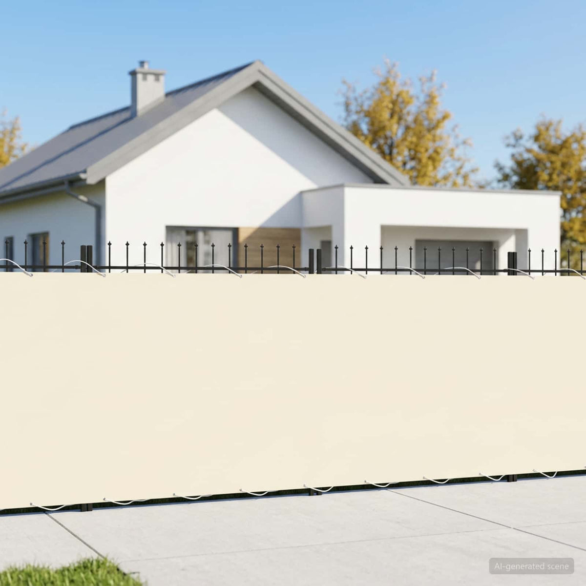Balcony Privacy Screen 180 x 800 cm Fabric with PU Coated Cream