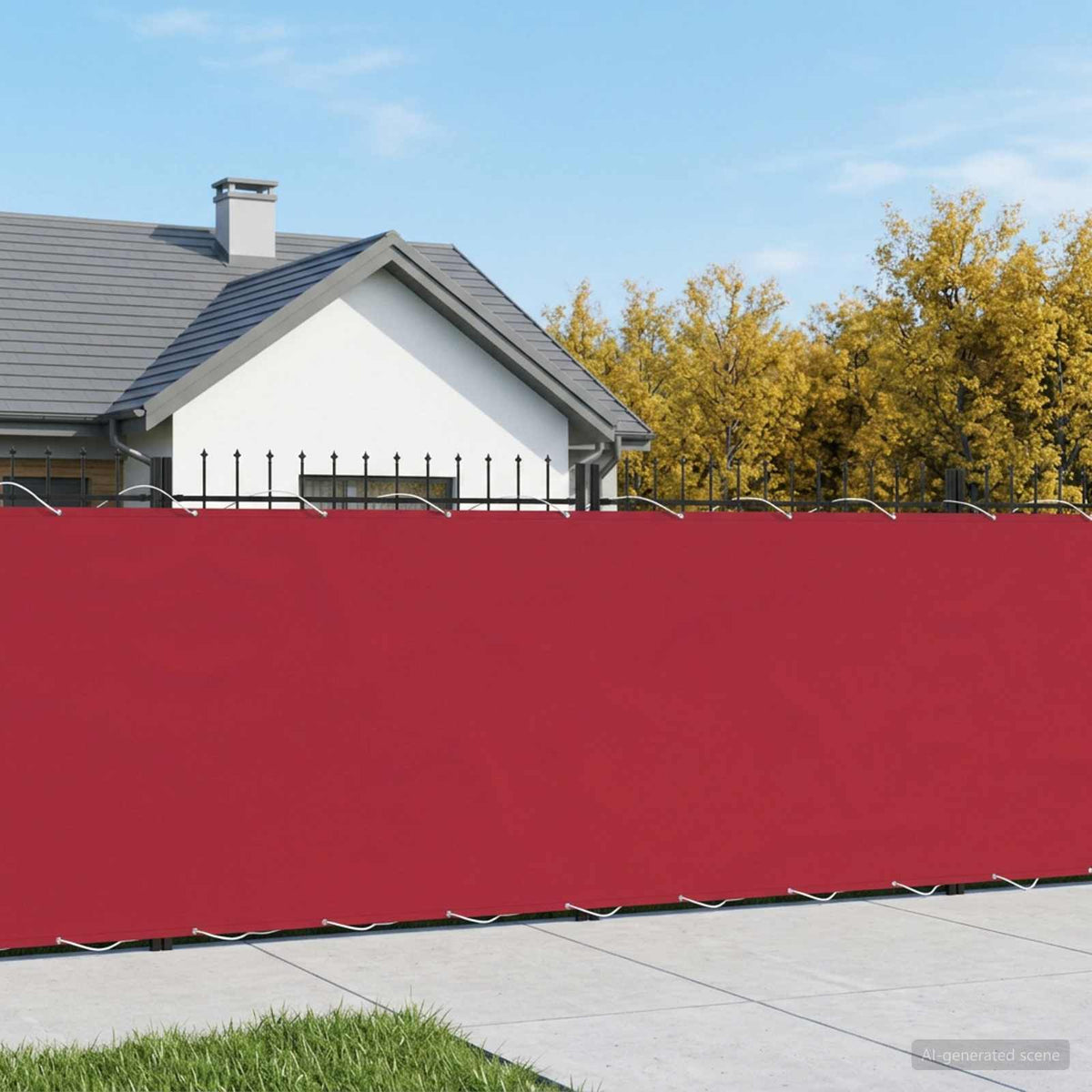 Balcony Privacy Screen 200 x 1000 cm Fabric with PU Coated Red