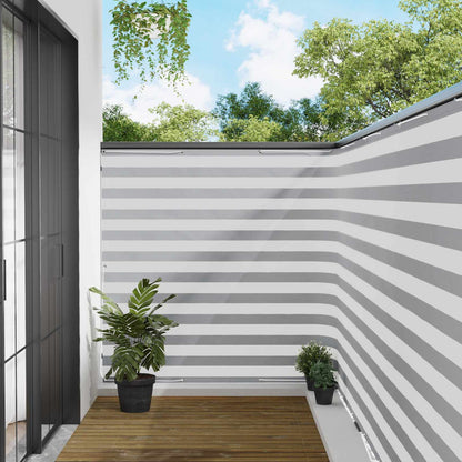Balcony Privacy Screen 150 x 1000 cm Fabric with PU Coated Light grey and white