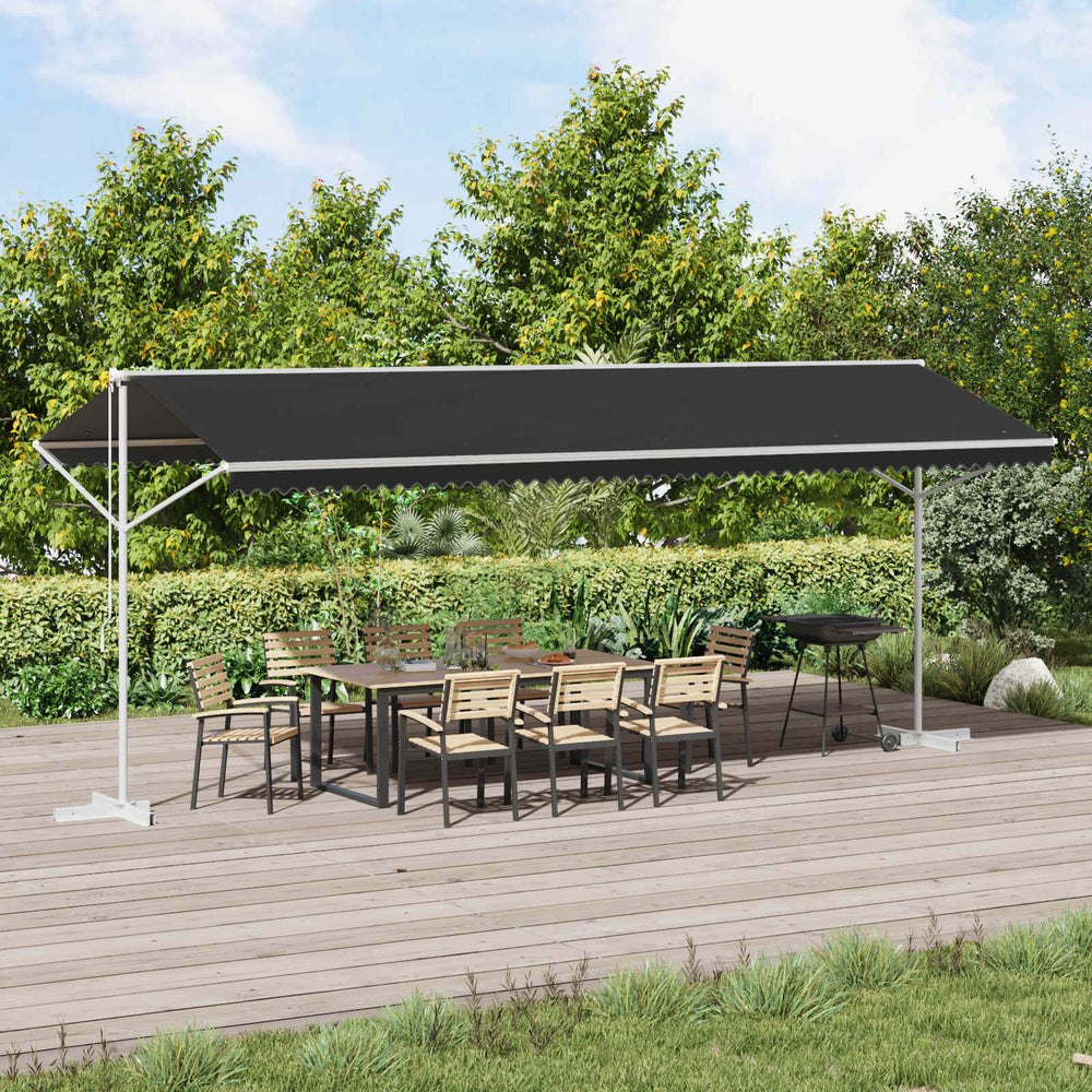 vidaXL Free Standing Awning 6 x 3 m Polyester Anthracite