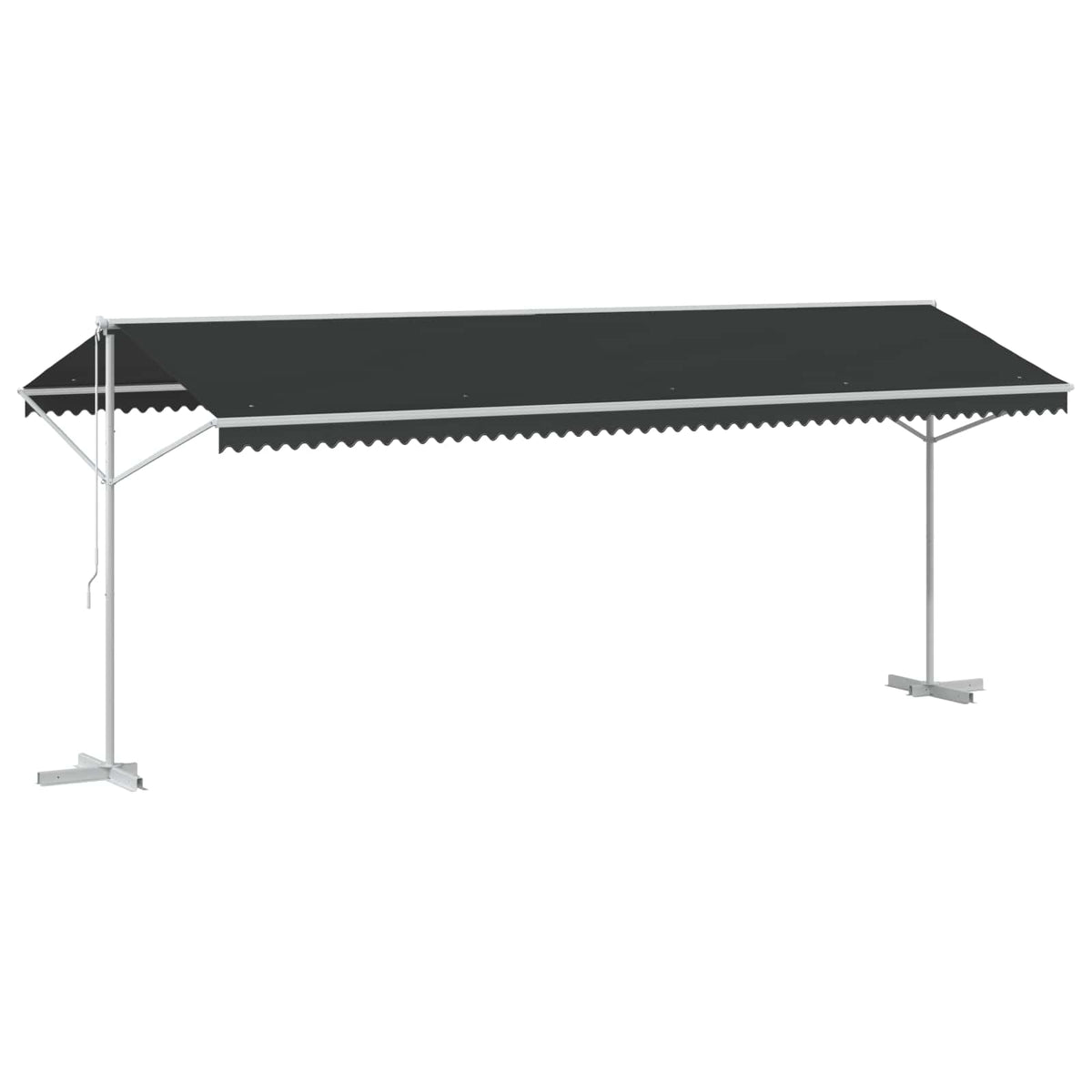 Free Standing Awning Polyester Anthracite 6 x 3 m with white frame