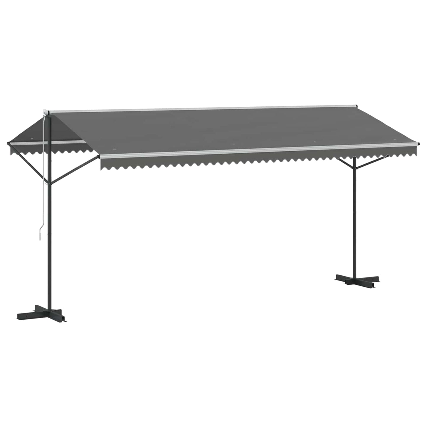 vidaXL Free Standing Awning 5 x 3 m Polyester Grey 2