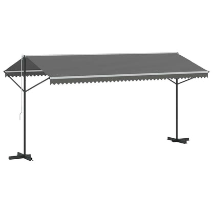 vidaXL Free Standing Awning 5 x 3 m Polyester Grey 2