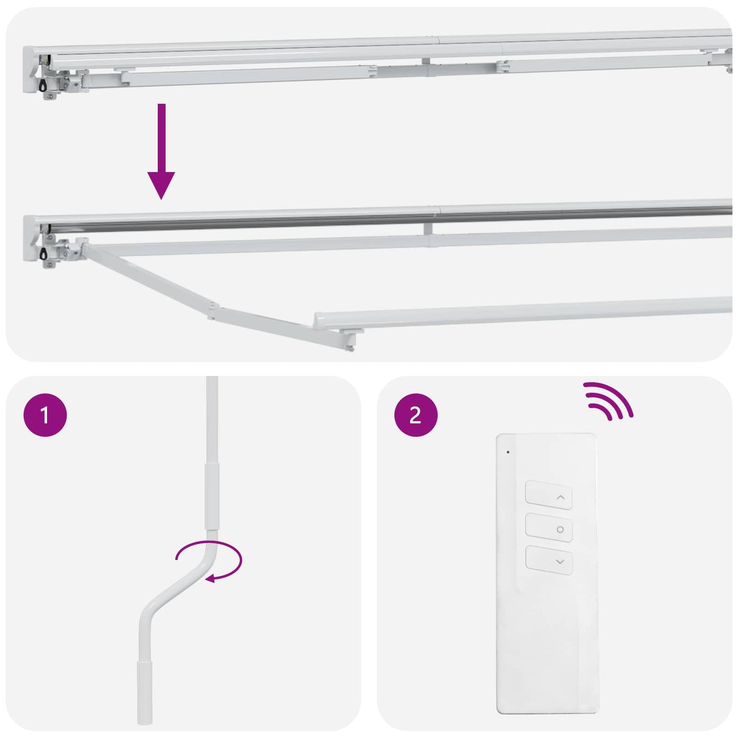 vidaXL Electric Retractable Awning Light Grey and White 3.5 x 2 m 6