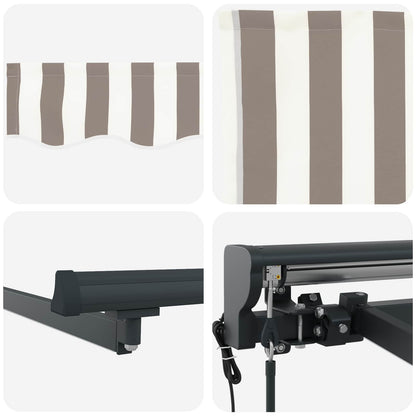 vidaXL Electric Retractable Awning Light Grey and White 3.5 x 2 m 4