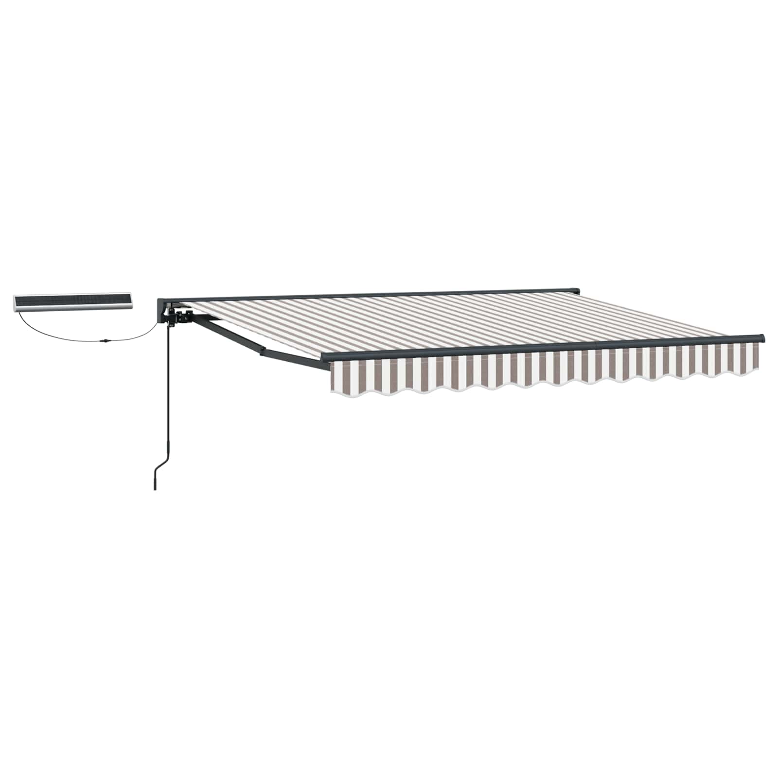 vidaXL Electric Retractable Awning Light Grey and White 3.5 x 2 m 2