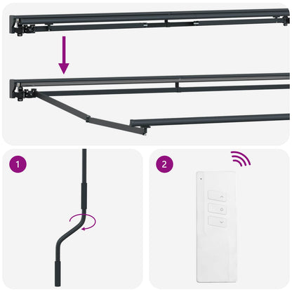 vidaXL Electric Retractable Awning Light Grey and White 3.5 x 2 m 6