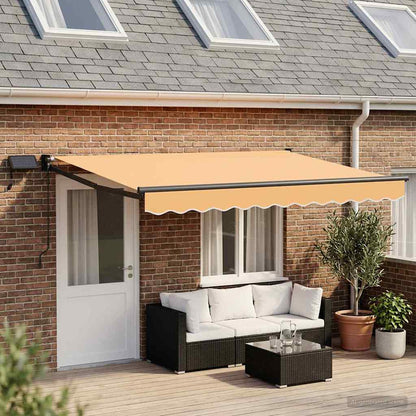 vidaXL Manual Retractable Awning with LEDs Sand 1