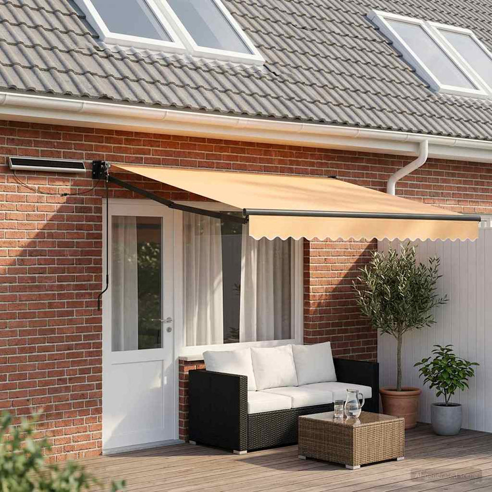 vidaXL Electric Retractable Awning Sand 4 x 3 m
